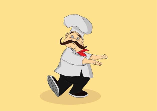 Illustration of chef wearing a big hat