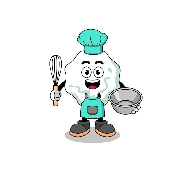 Illustration of chewing gum as a bakery chef