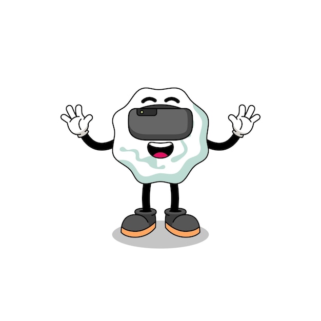 Illustration of chewing gum with a vr headset