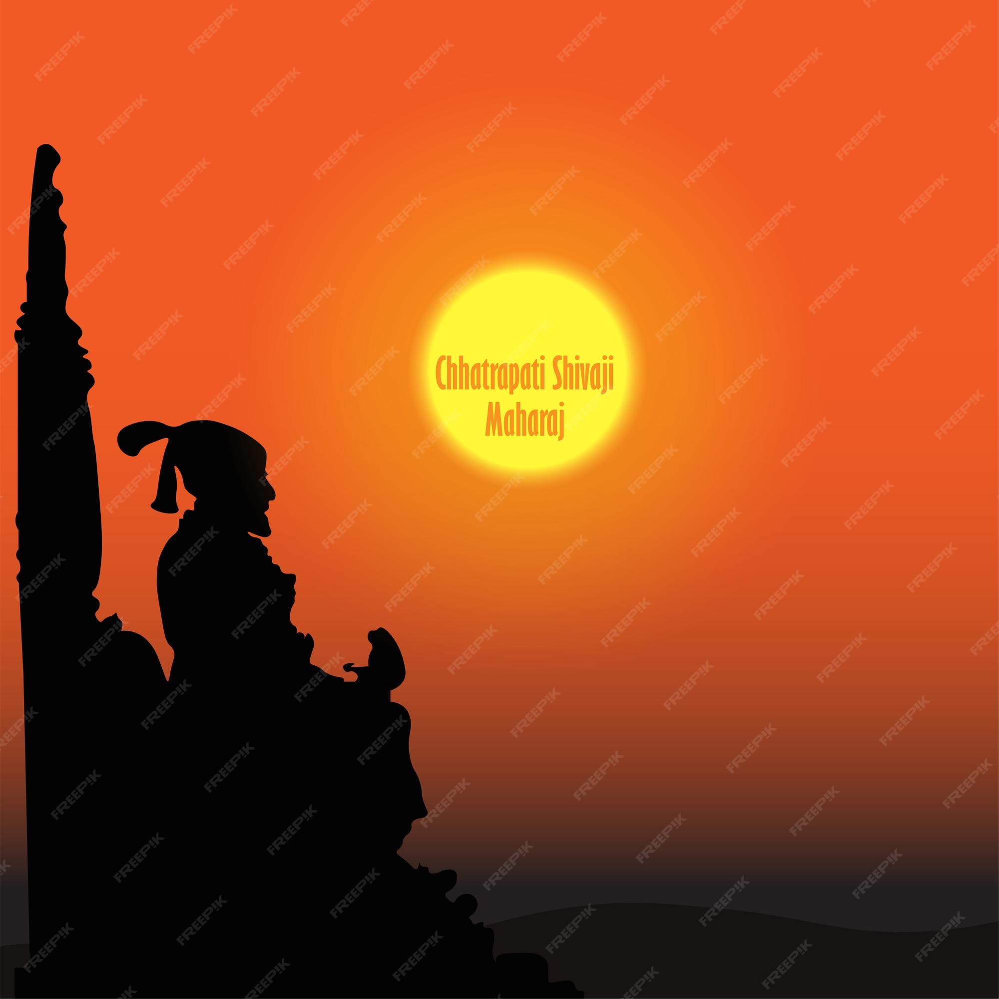 Premium Vector | Illustration of chhatrapati shivaji maharaj jayanti sunset  or sunrise background