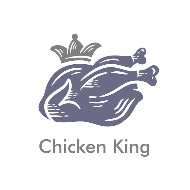 Illustrazione vettoriale di pollo re logo