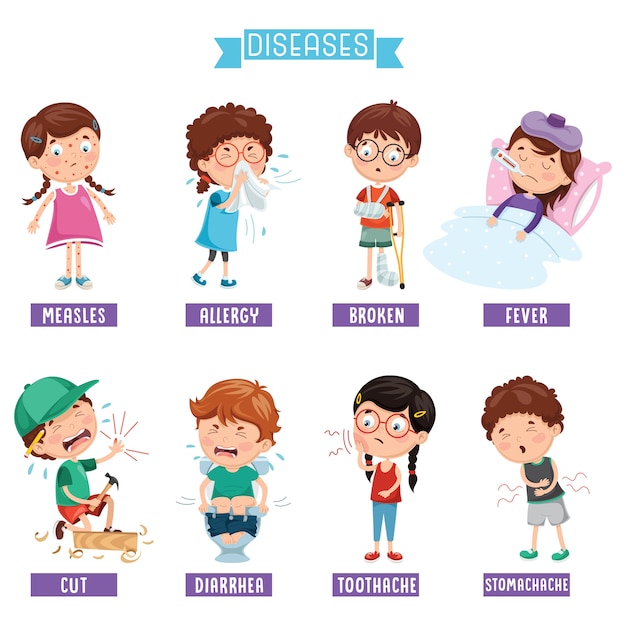 Illustration of child diseases