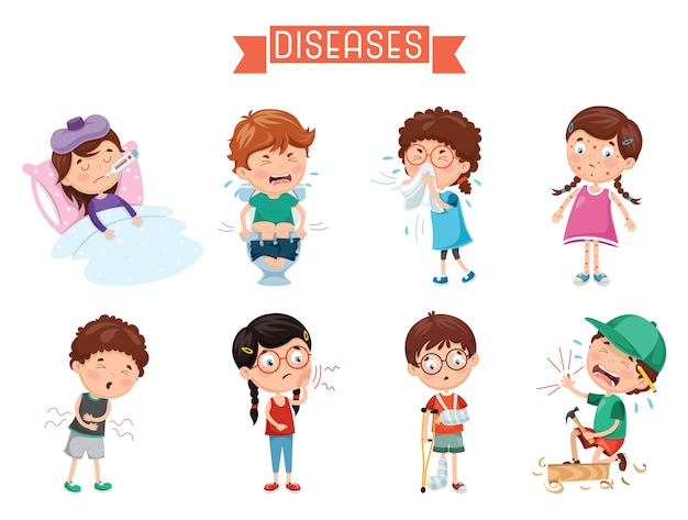 Illustration of child diseases