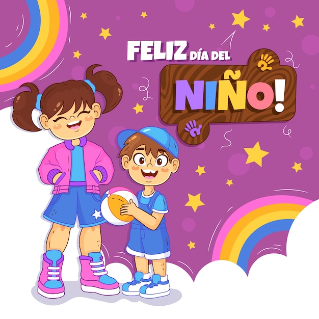 Illustration for children's day in spanish