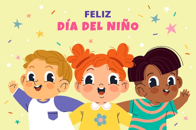 Vector illustration for childrens day celebration in spanish