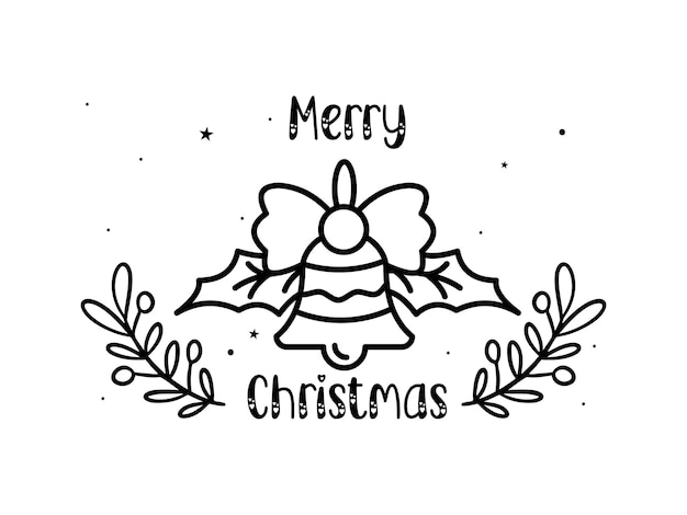 Illustration of christmas doodling bell