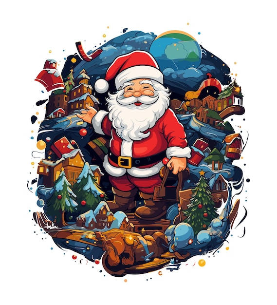 Vector illustration of a christmas santa claus