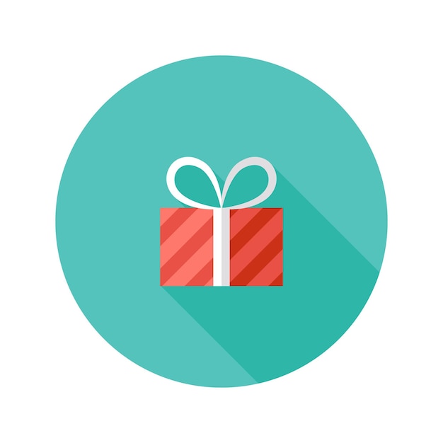 Illustration of christmas stripped present box flat icon