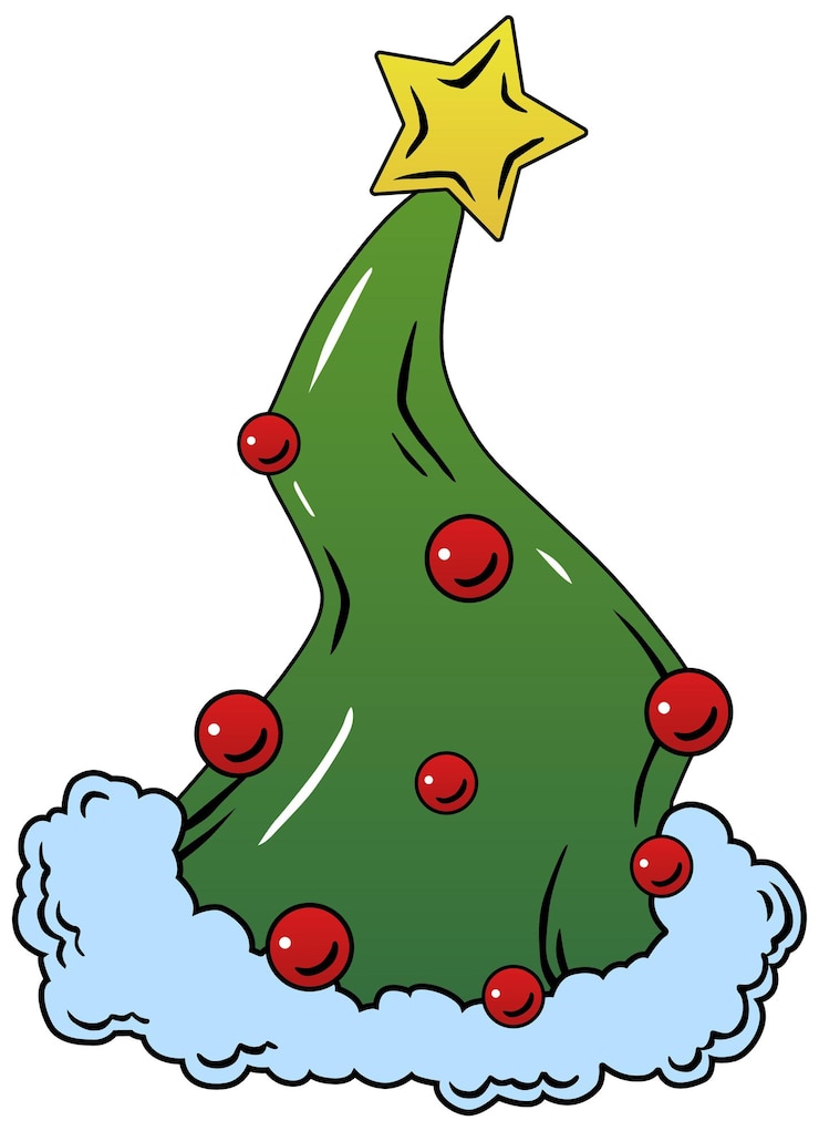 Vector illustration of christmas tree with gifts holiday christmas