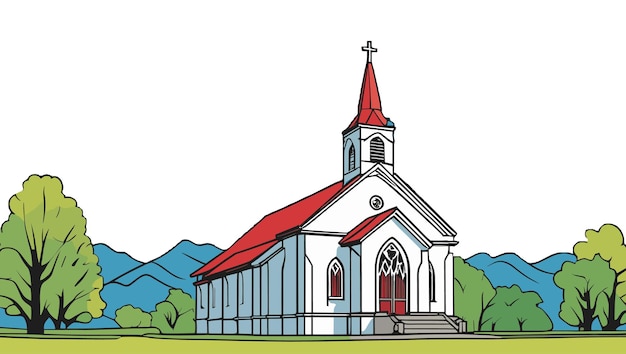 Vector illustration of a church