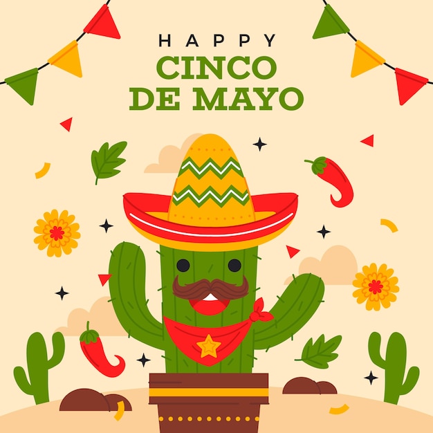 Vettore illustrazione per la celebrazione del cinco de mayo