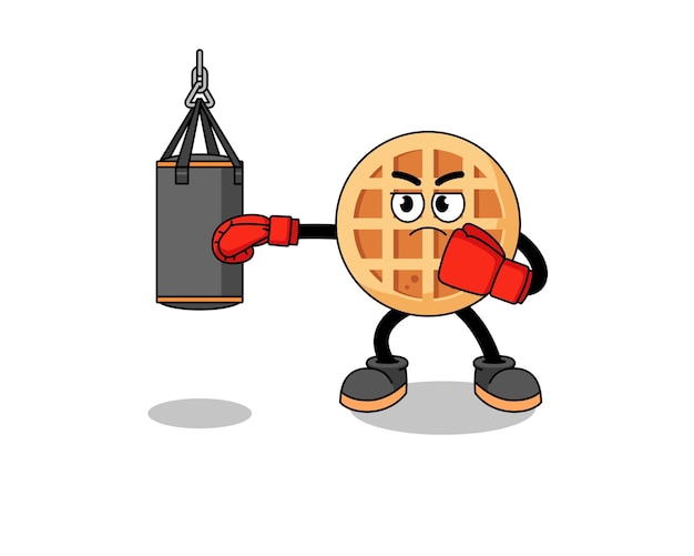 Illustration of circle waffle boxer