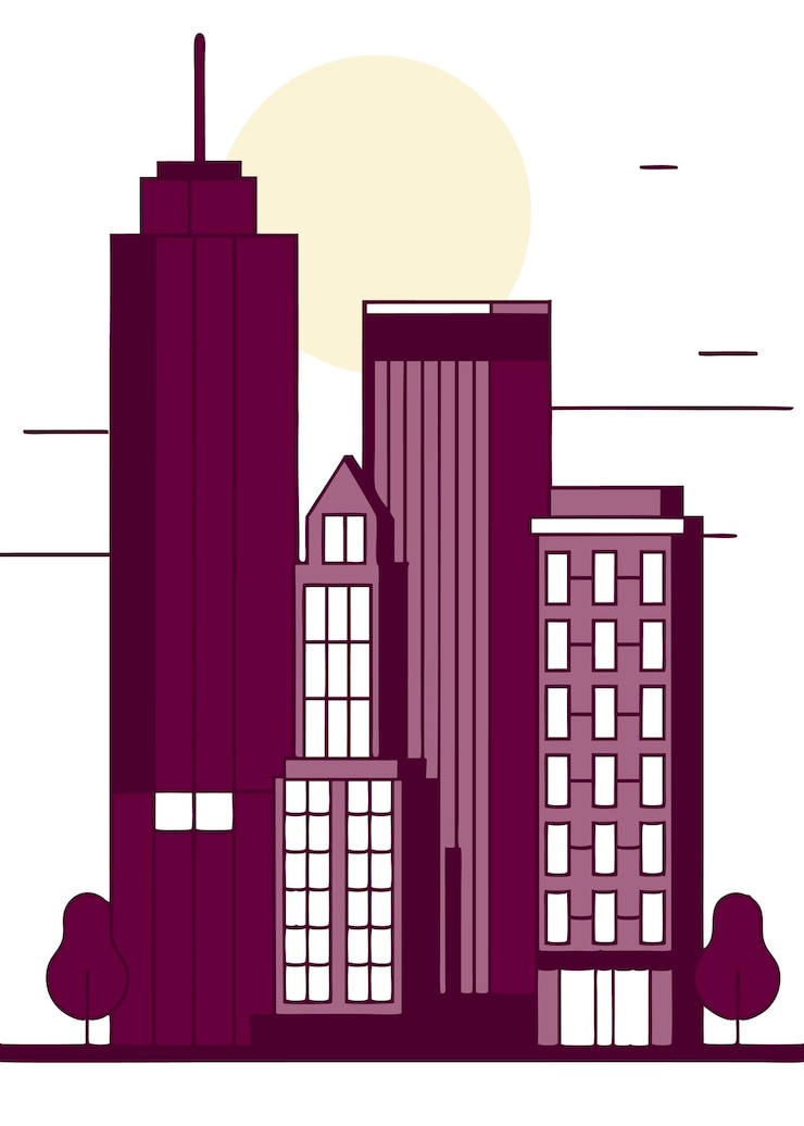 Vector illustration of city skyline concept on white background
