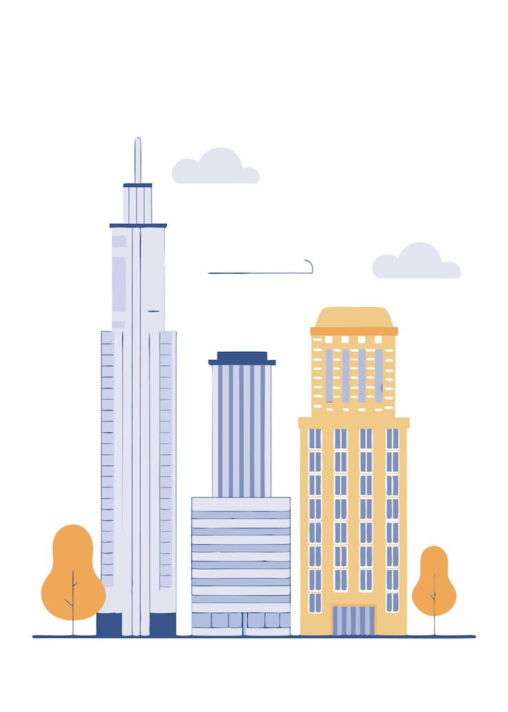 Vector illustration of city skyline concept on white background