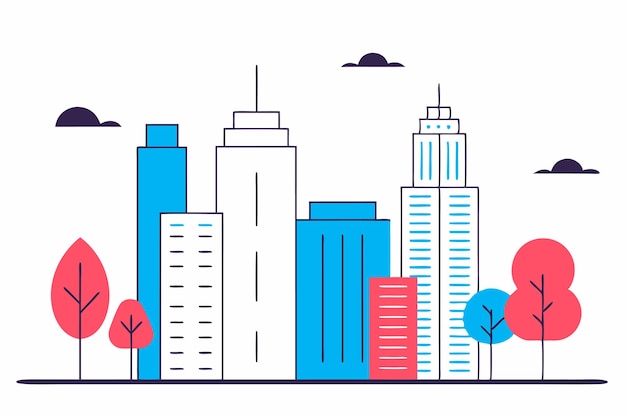 illustration of city skyline concept on white background