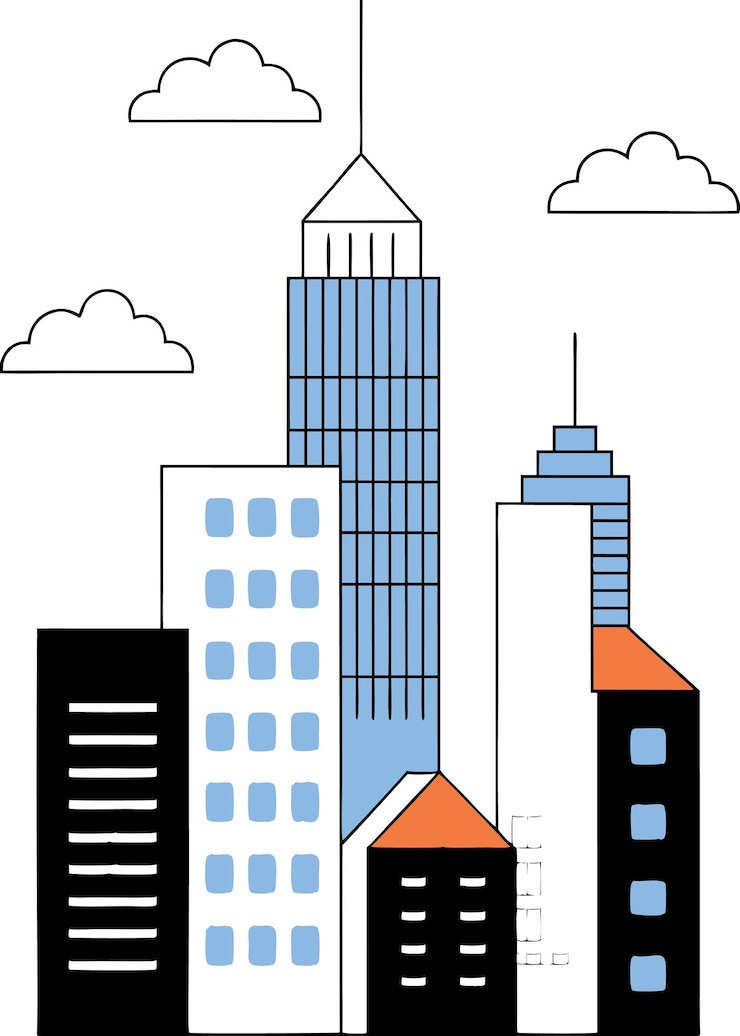 Vector illustration of city skyline concept on white background