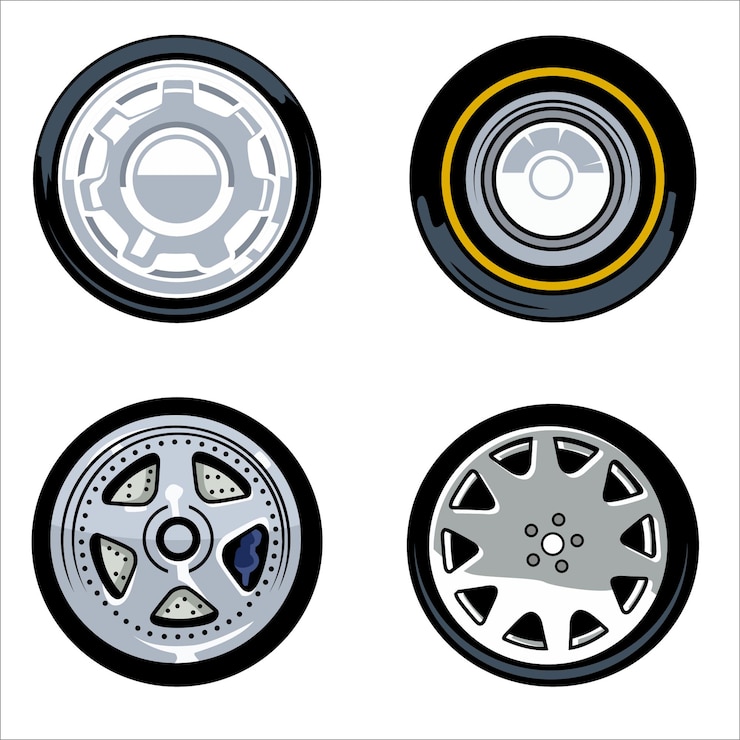 Vector illustration of classic car wheels