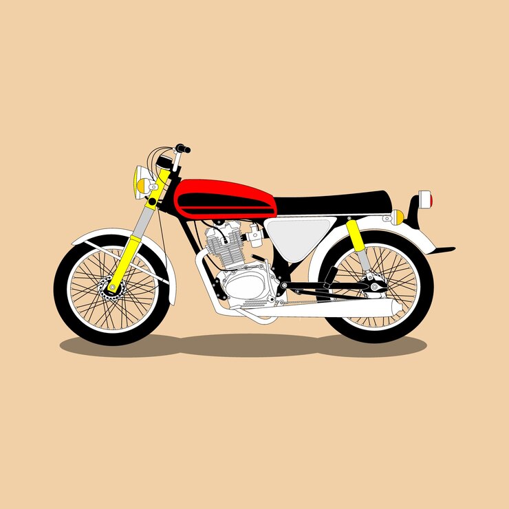 वेक्टर illustration of a classic retro motorcycle