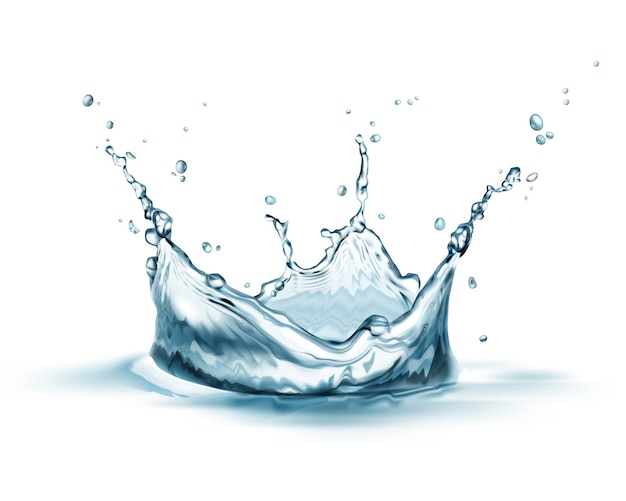 illustration of clear transparent water splash and wave