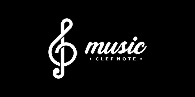 Vector illustration clef note music musical key tune symphony quaver tone treble vector logo design