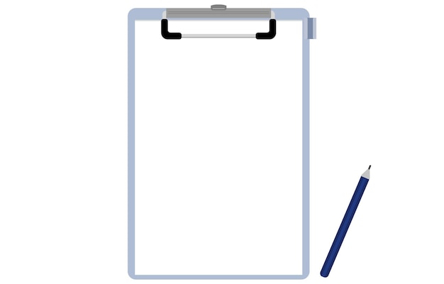 Vector illustration of clipboard and white paper