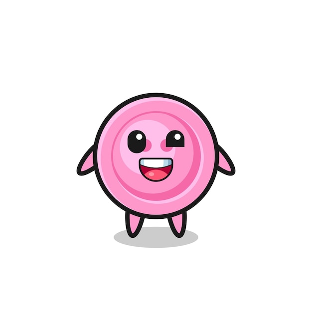 Illustration of an clothing button character with awkward poses