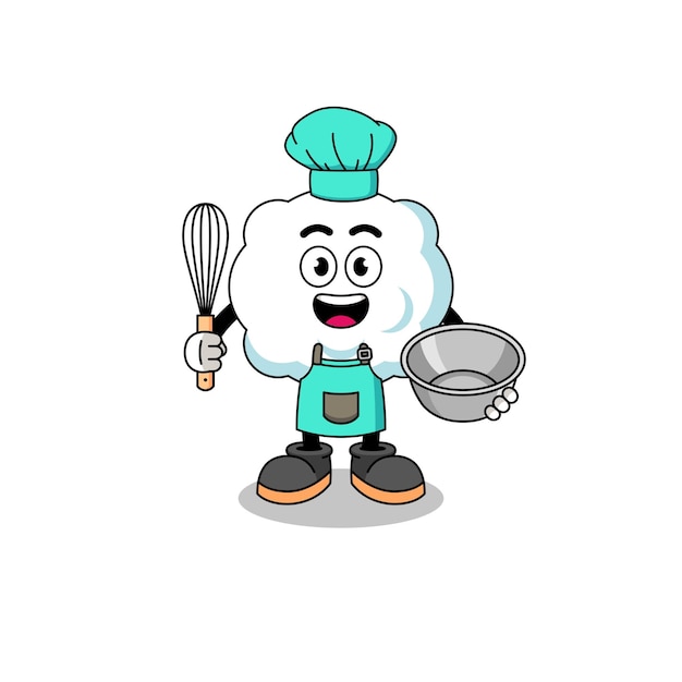 Illustration of cloud as a bakery chef