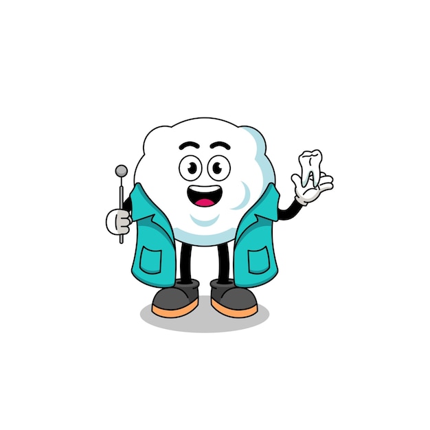 Illustration of cloud mascot as a dentist