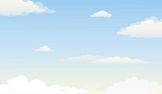 Vector illustration of cloudy blue sky