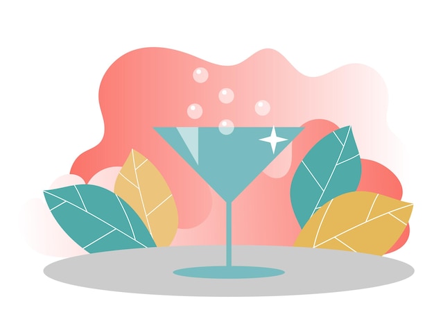 Illustrazione del cocktail. concetto per banner web. modello per banner del sito web e pagina di destinazione in colori moderni