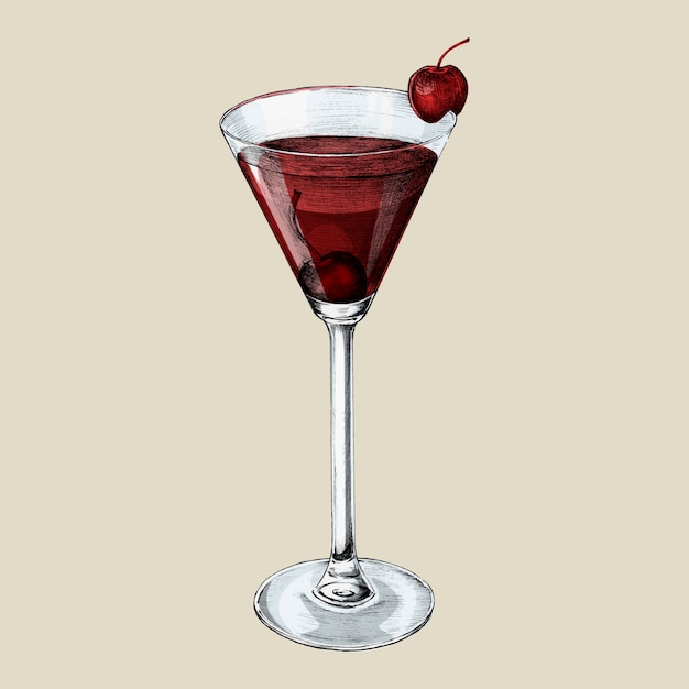 Vettore illustrazione di un cocktail