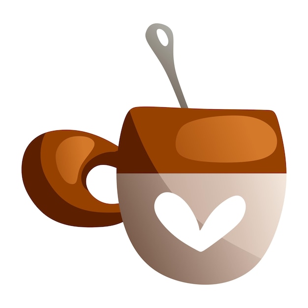 Illustration of a coffee cup with a spoon.