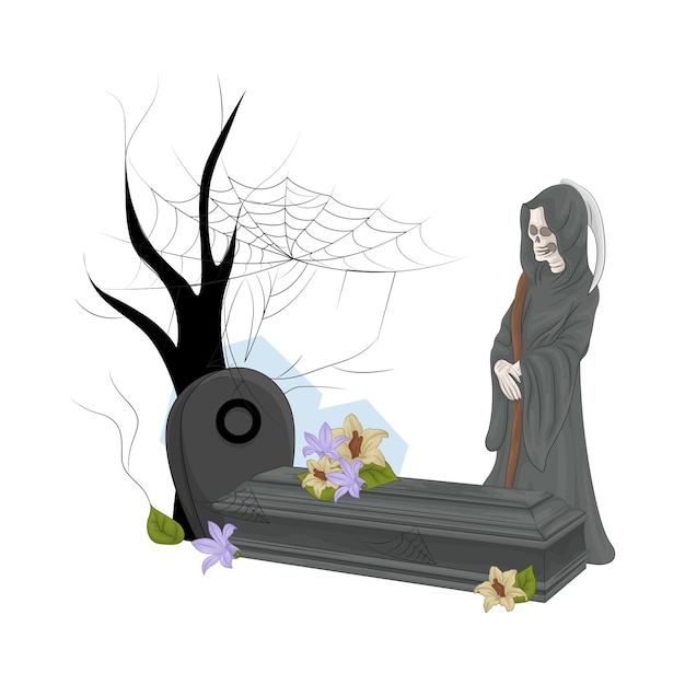 Vector illustration of coffin