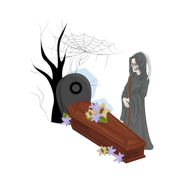 Vector illustration of coffin