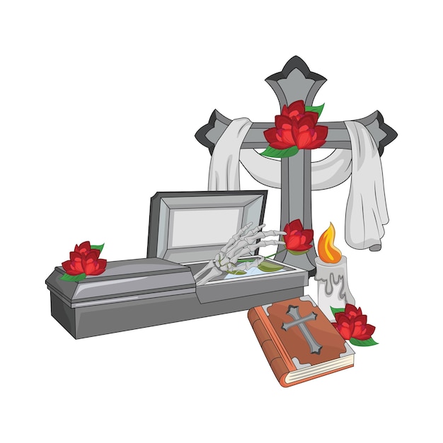 Vector illustration of coffin