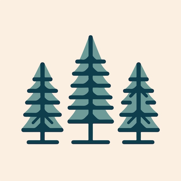 Vettore illustrazione di una collezione di alberi in uno stile di design piatto
