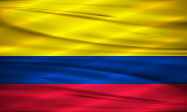 Illustration of colombia flag and editable vector colombia country flag