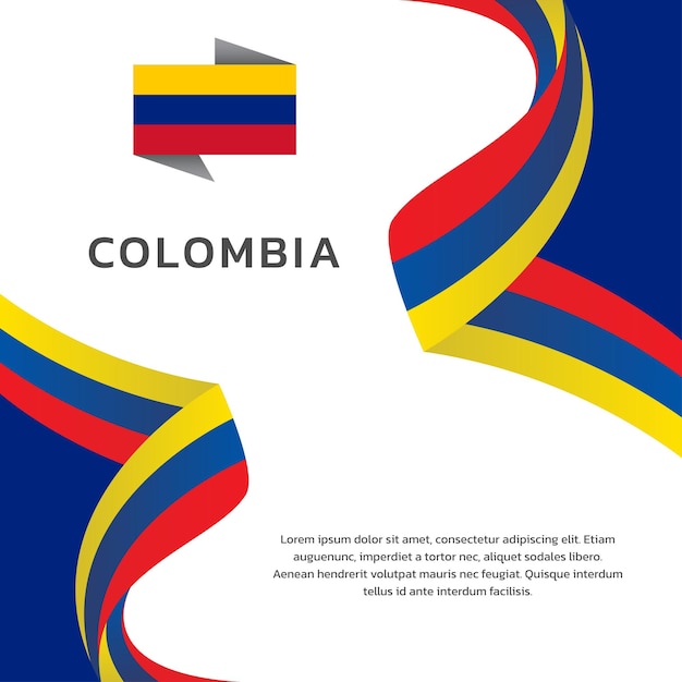 Illustration of colombia flag template