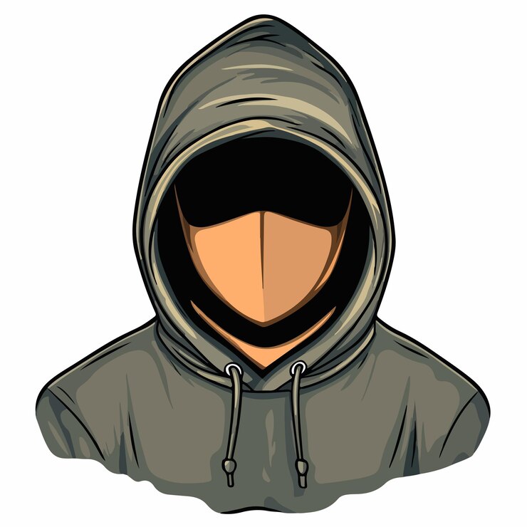 Vector 다채로운 만화 프론트 페이스 해커 터 아트의 일러스트레이션