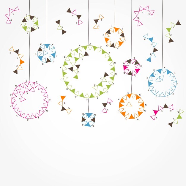 Illustration of Colorful Christmas balls on a blue background