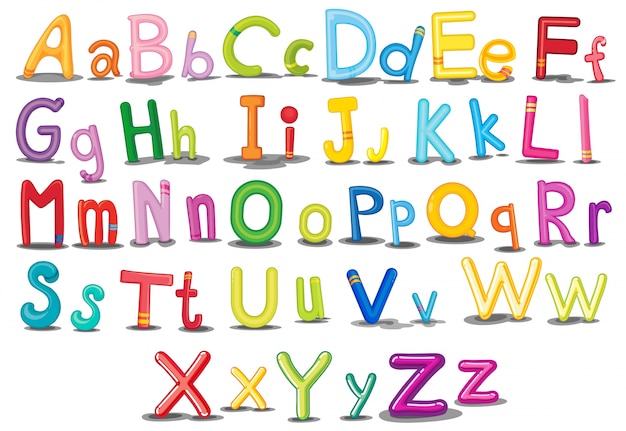 Vector illustration of colorful english alphabets