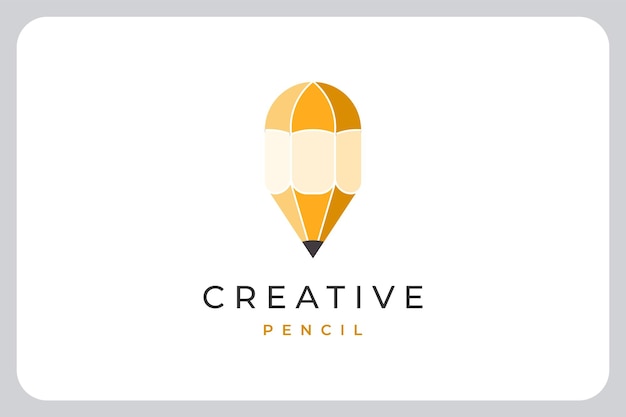 Illustration Colorful Flat Modern Minimalist Pencil Icon Logo design vector