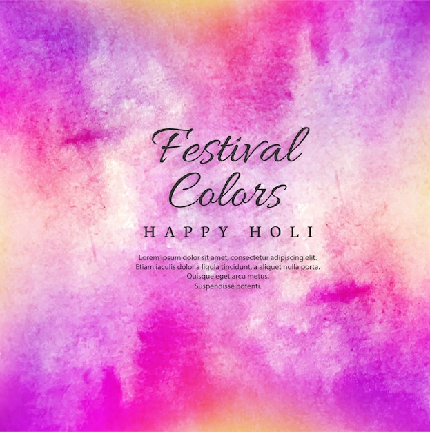 Illustration of colorful happy holi background for festival of colors celebration