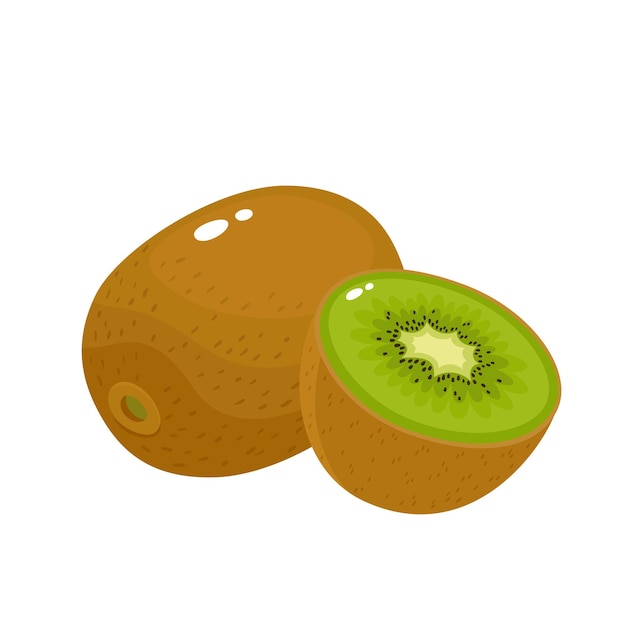 Illustration of colorful kiwi cartoon isolated