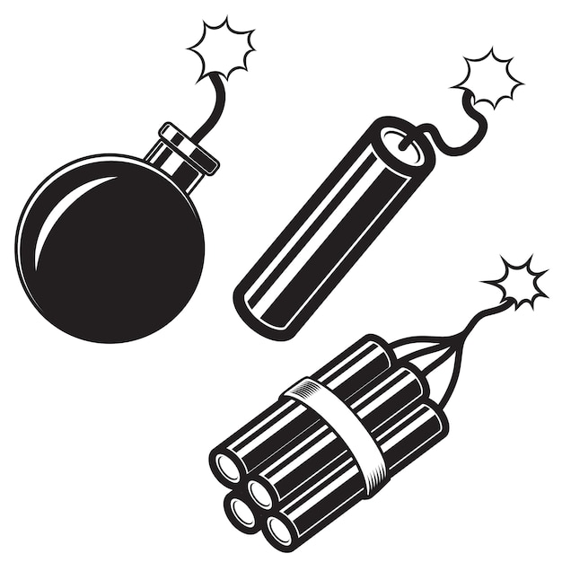 Vector illustration of comic style bomb, dynamite sticks.  element for poster, card, banner, flyer.  image