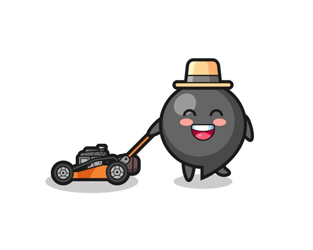 Illustration of the comma symbol character using lawn mower