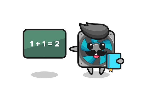 Illustration of computer fan character as a teacher , cute style design for t shirt, sticker, logo element