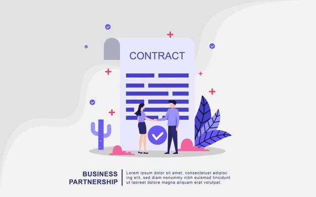 Illustration concept of business partnership