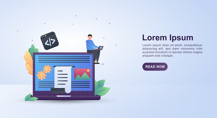 Vector illustration concept of content management system.