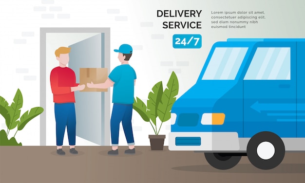 Illustration concept of delivery services